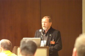Gary Stratton-K5GLS speaks at the Amateur Radio Forum of the National Hurricane Conference